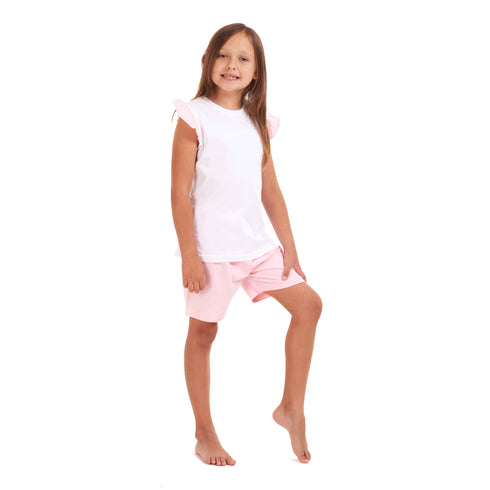Girls summer pajama set Pink fairy t-shirt + Pink shorts